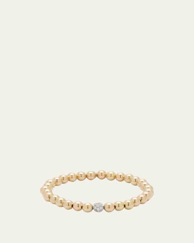14K Yellow Gold Pave Rondelle Diamond Bracelet